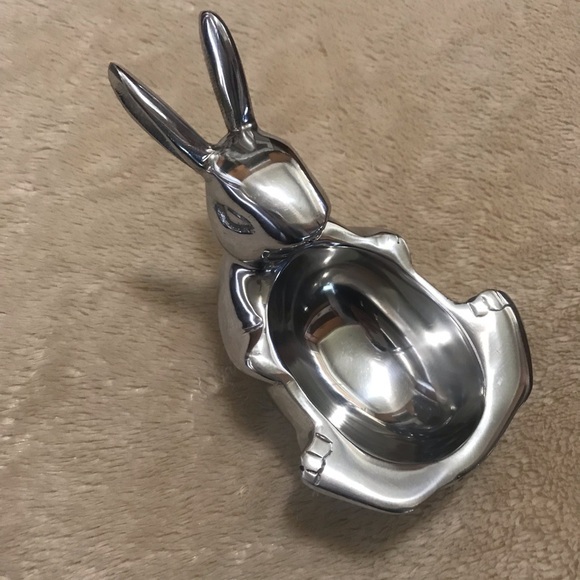 Cast Aluminum Bunny Rabbit Candy Dish - Picture 1 of 6